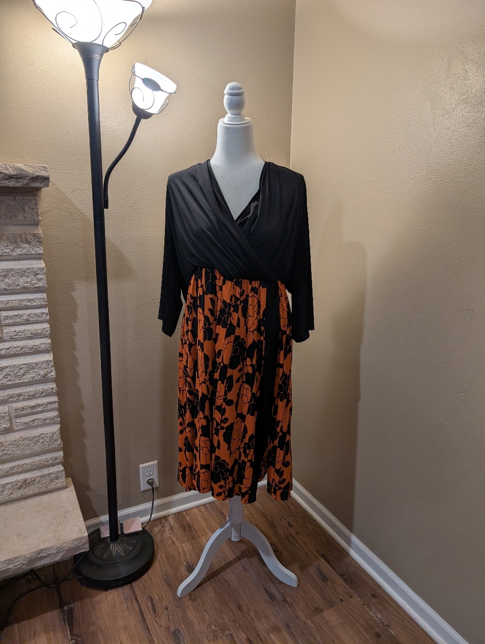 Igigi Black and Orange Floral Dress